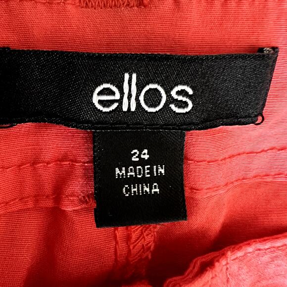 Ellos Chino Pants Women 24 Orange Plus Size Flattering Coastal Cropped Capri - Picture 3 of 10